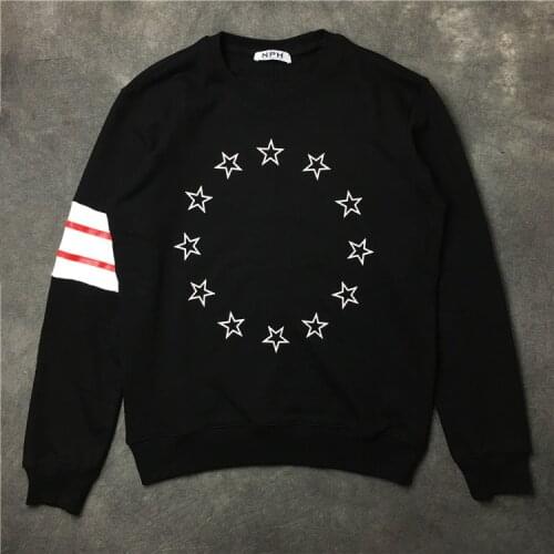 New High Striped Stitching Star Unisex Hoodies Hoody hooded Sweatshirts velvet Cotton Drake Thicken Fleece S-2XL #C73