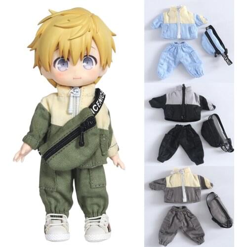 Ob11 baby clothes Cool messenger bag casual jacket pants suit Molly doll clothes,GSC ,body9, 1/12bjd clothes doll Accessories