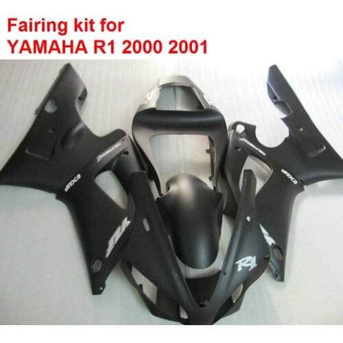 Fairing kit for YAMAHA YZF R1 00 01 matte black Injection mold fairings set R1 2000 2001 MM43