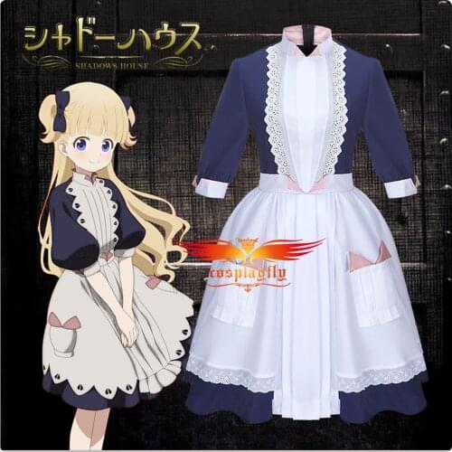Anime Shadows House Emily Cosplay Costume Outfits Asian Adult Women Clothes Turtleneck Skirt Bow Hairpin Halloween Maid Dress