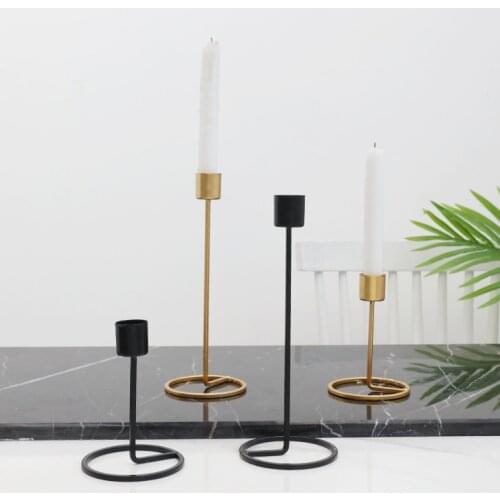Nordic Style Candle Holder Gold Metal Iron 3D Candlestick Romantic Creative Wedding Decoration Porta Velas Home Decor WF50ZT