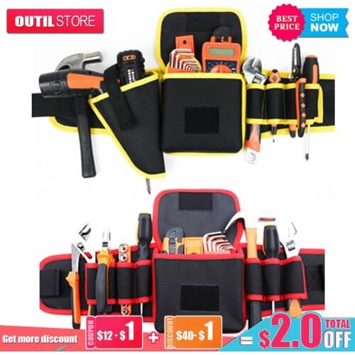 Durable hand tool waist bag multifunctional waterproof maintenance tool bag thickened canvas electrician Kit Adjustable oxford