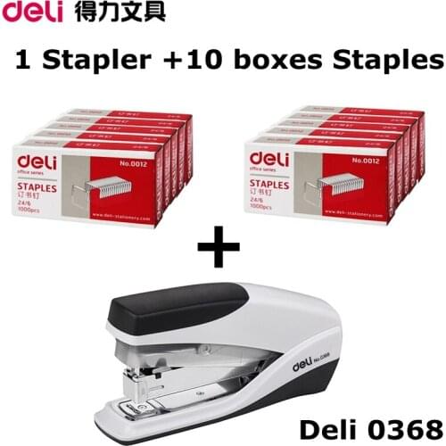 [ReadStar]Deli 0368 manual Stapler include 10 boxes 12# 24/6 staples 20 pages capacity hand paper bingding machine