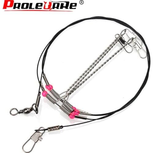Proleurre Stainless Steel Fishing Rigs Wire Leader Rope Line Swivel String Hooks Balance Bracket Fishing Tackle Accessories
