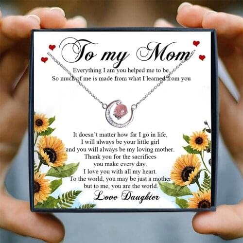 Crystal Necklace Women Infinity Moon Pendant Necklaces & Pendants For Mom Choker Necklace Mothers Day Gifts Collares Kolye