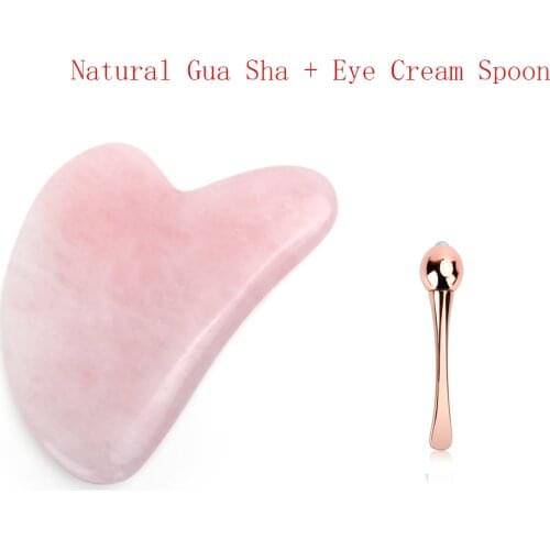 Natural Jade Gua Sha Scraper Board Rose Quartz Natural Stone Acupoint Facial Eye Care Anti Wrinkle Skin Care Tools for Body Face