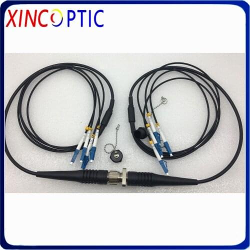 SM,4Fibers,G657A,4.5mm,0.5/1/2M,ODC Square Female to LC/FCUPC 4C Armored Fiber Optic Patch Cord Jumper Cable Connector
