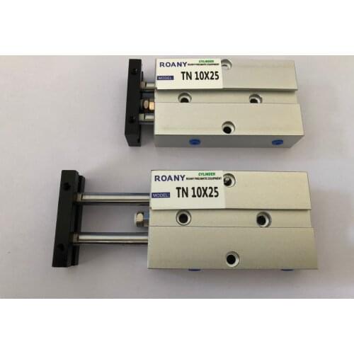 TN10x25 25mm Bore 25mm Stroke Double Rod Aluminum Alloy Pneumatic Air Cylinder TN10-25 TDA10-25