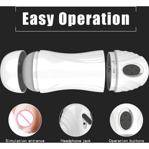 10+6+1 Modes Vibrator With Earphone Male Masturbation Cup Penis Sucking Stimulator Erotic Vagina Real Pussy Sex Toys For Men