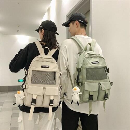 College School Bag Mesh Ladies Backpack Waterproof Female Fashion Laptop Student Girl Backpack Nylon Men Women Net Bag Book Male
