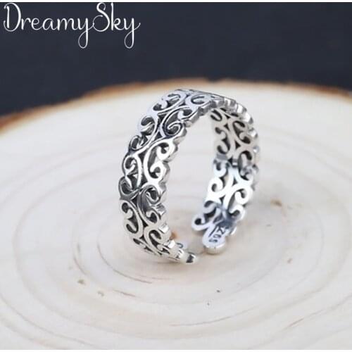 Bijoux 2019 New Designer Silver Color Hollow Rings For Women Adjustable Size Ring Party Gift Bridal Jewelry Anillos