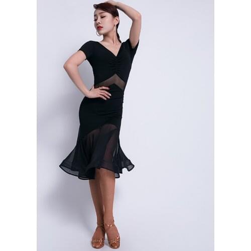 Latin Dress Black Sexy Summer Dance Dress Ballroom Dance Dress Dance Clothes Women Latin Dance Dress Women Performance L9547