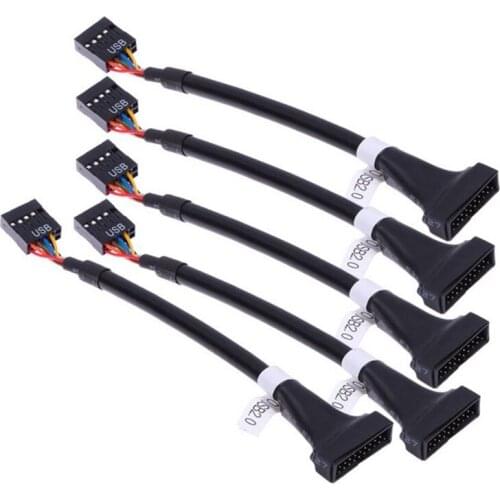 1/2/5 Pcs USB 3.0 20Pin Male to Motherboard USB 2.0 9 Pin Female Converter Cable Adapter