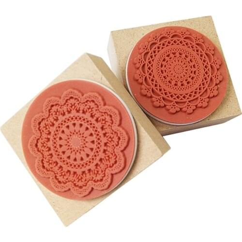 1 Pcs/lot Kawaii Romantic Wooden Rubber Stamp Scrapbook DIY Lace Decoration Floral Stamp 4.5X4.5cm