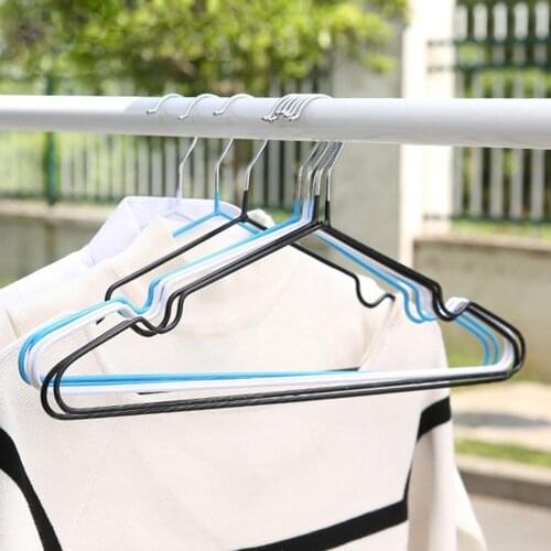 10Pcs Metal Non-Slip Clothing Rack Children Adult Hangers Coat Hanger Shirt Trouser Hook Drying Racks Random Color