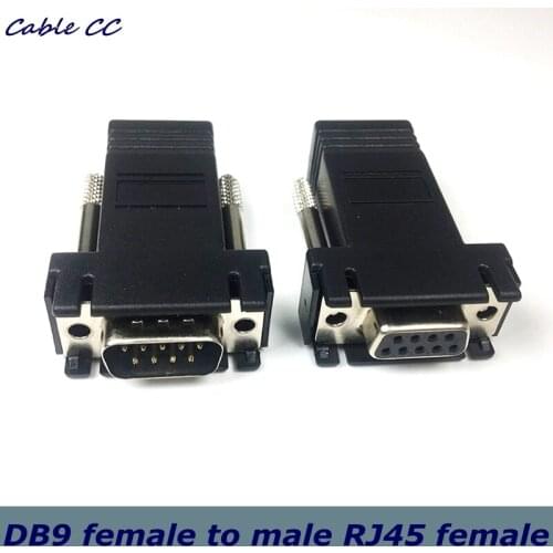 100pcs / assembled complete DB9 female to male RJ45 female 8P8C male DB9 F to RJ45 8P8C