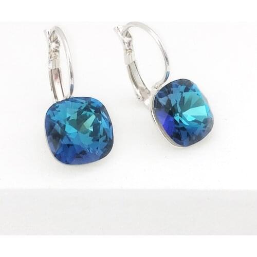 11.11 Sale Square Gold Earrings made with Austria Crystal for Ladies Party Luxurious Wedding Jewellery Best Christmas Girls Gift