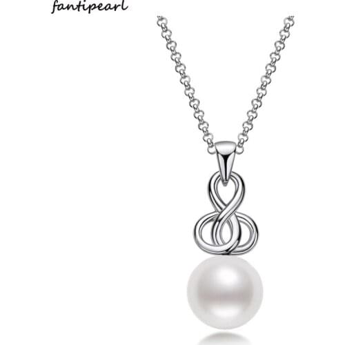 2021 summer new necklace 925 silver fashion all-match pearl necklace female 9-10mm natural freshwater pearl pendant necklace