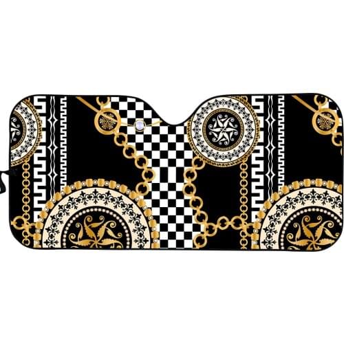 2021 Retro Advanced Custom Printing Universal Car Windshield Sunshade Car Accessories Protect Car Interior Sun Shade Hot sale