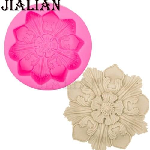 3D Lovely Retro Big Flower Soap Mold Craft Art Silicone Soap mold Craft Molds DIY Handmade Candle molds cake tools T0594