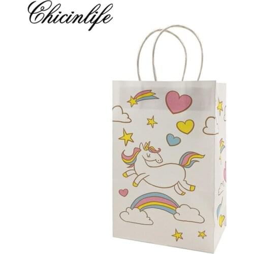 5Pcs Unicorn Paper Gift Candy Bags Box Happy Birthday Unicorn Party Treat Gift Candy Box Packaging Baby Shower Decor Supplies
