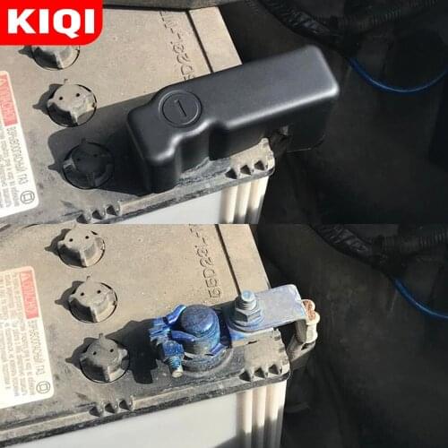 For Toyota Fortuner SW4 Innova Crysta Hilux 2015-2018 Car Battery Anode Negative Pole Terminal Protector ABS Cover Trim Stickers