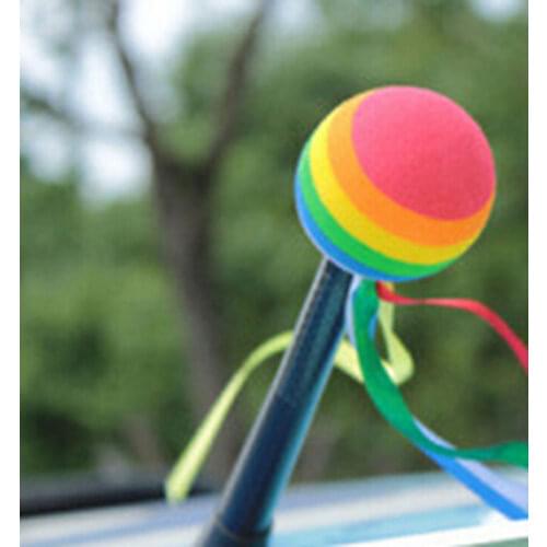 Car antenna ball color belt car decoration EVA rainbow antenna ball car decoration belt