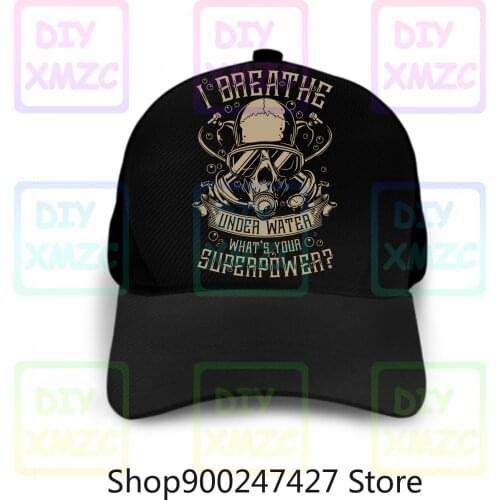 Awesome Hatss Scuba Baseball Cap Diver I Breathe Under Water Crew Neck Short Short T Hats For Men