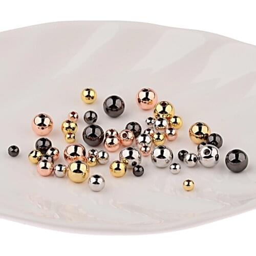 4 5 6 8 mm Spacer Beads Gold Copper Bead Round Seed Loose Beads For Jewelry Making Supplies Accessories DIY