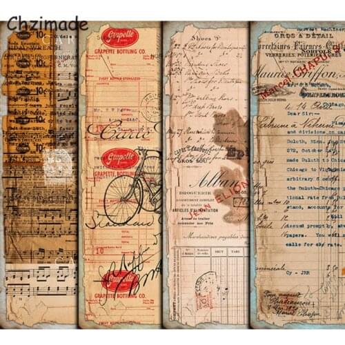 Chzimade 4Pcs Retro Junk Journal Plants Scrapbooking Paper Sticker Decorative For Diary Happy Planner DIY Handmade Paper Crafts