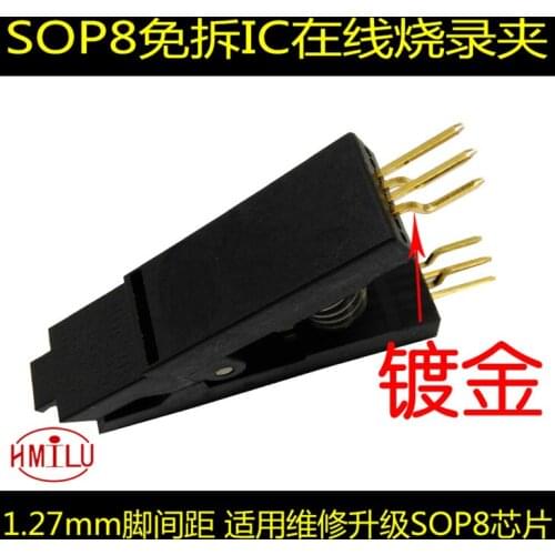 Burning Chip Holder SOP8 24C CH341SOP8 Foot BIOS Wide and Narrow Body 8-pin Universal Clip Adaptor Clip
