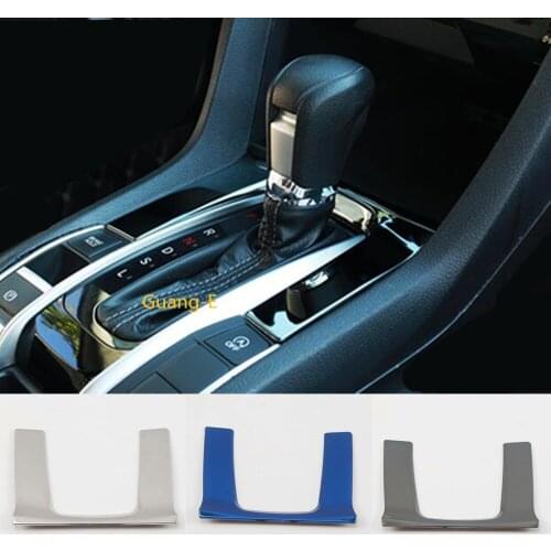 For Honda Civic 10th Sedan 2016 2017 2018 2019 Car Styling Stainless Interior Front Shift Stand Stall Paddles Cup Trim Frame