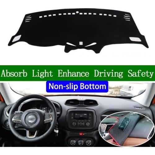 For Jeep Renegade 2016 2017 2018 Non-slip Bottom Dashboard Cover Car Decals Car Stickers Interior Car Accessories