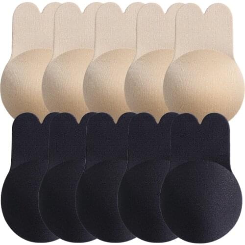 Women Push Up Bras for Self Adhesive Silicone Strapless Invisible Bra Reusable Sticky Breast Lift Up Tape Kawaii Rabbit Bra Pads