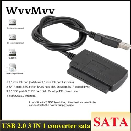 For ATA/ATAI LBA USB To IDE Cable USB 2.0 To IDE/SATA 2.5" 3.5" Hard Drive Disk HDD Adapter Converter Cable Plug And Play