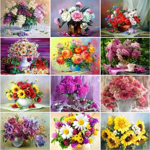 5D full square/round diamond painting vase home decoration gift DIY art mosaic rhinestone embroidery cross stitch wall sticker