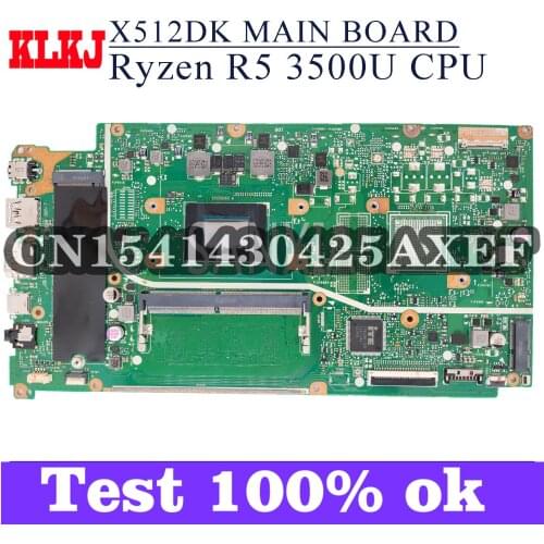 KLKJ X512DK Laptop Motherboard For ASUS X541DA X541D Original Mainboard Ryzen R5 3500U CPU (R5-3500U) UMA
