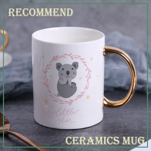 Creative Lovely Kara mug Gold handle Ceramic coffee mugs Tea Milk Beer Mug Water Cup Drinkware Gift Cup KTDW-016