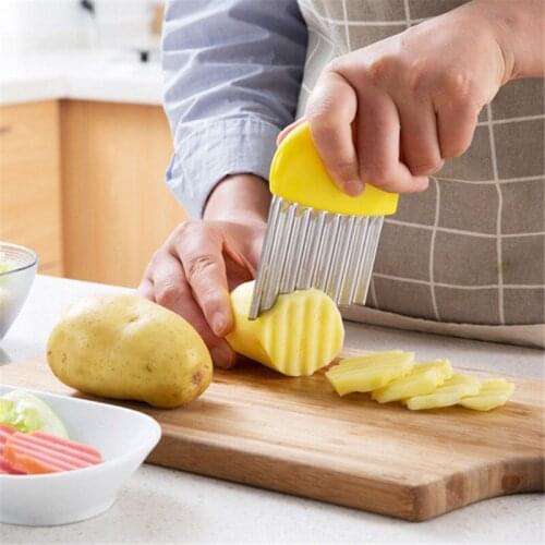 Fruit Potato Cutter Knife Slicer Kitchen Tools Kitchen Stainless Steel Vegetable Tools Vegetable Wave Chopper