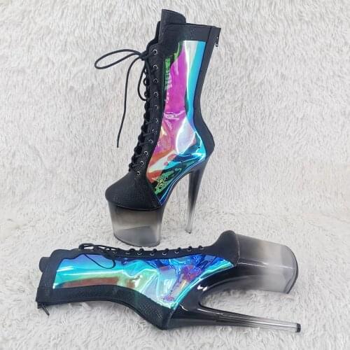 Leecabe 20cm/8inches PU upper Fashion Ankle High Heel platform Pole Dancing boot