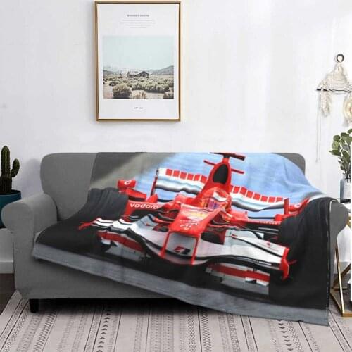 Michael Schumacher Racing His Ferrari Top Quality Comfortable Bed Sofa Soft Blanket Racecar Racing Racecars Sports Fia