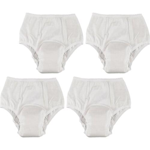 Set of 4 Women Washable Underpants Incontinence Underpants Diaper Pants Against