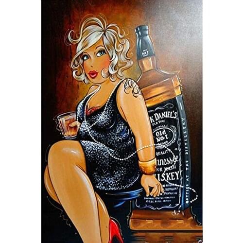 Cross Stitch Kits Drinking Woman Needlework Embroidery Crafts 14CT Unprinted DIY Arts Handmade Home Decor