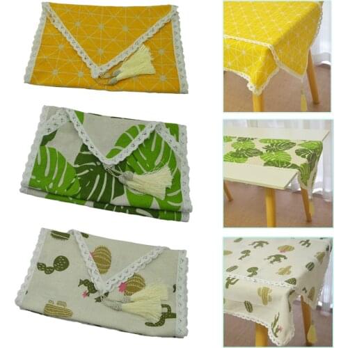 Printed Cotton Linen Table Runner with Tassel Home Dining Table Decor Christmas Lace Table Cover Wedding Table Decoration