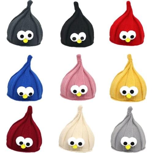 2021 Brand New Baby Cap Newborn Baby Kids Girls Boys Autumn Knitted Hat Cute Cartoon Big Eyes Infants Girl Boy Woolen Hat