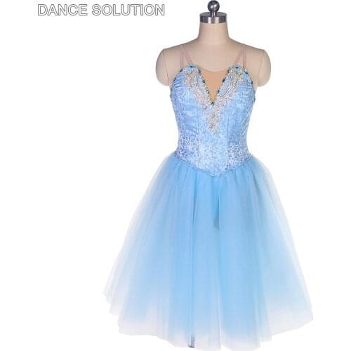 New Arrival Customized Adult Girls Ballet Dance Costume Romantic Tutu Dress with Hookback and 2 Rows of Eyes and Button B22047