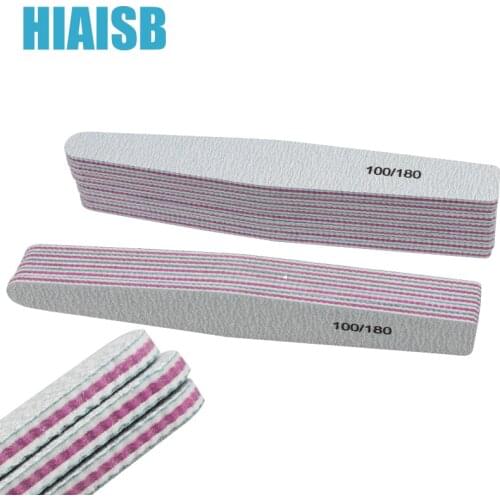 100/180 10Piece Nail File Tools Kits Emoves Ridges Salon Nail Supplies for Professionals Acrylic Manicure Files Surface HIAISB