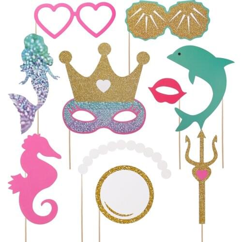 1 Set Photobooth Props Mermaid Photo Booth Props Portable Chic Photo Booth Props Kit Selfie Props Photo Booth Accessory A30