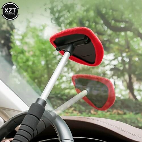 Car Window Scraping Mist Eliminator Telescoping Microfiber Cleaner Telescopic Windshield Brush Stretch Lengthen