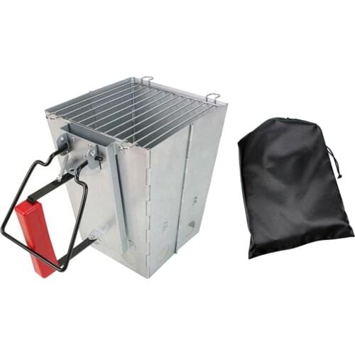Collapsible Charcoal Chimney Starter for Outdoor Lawn and Patio, Camping Grill